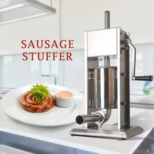 GZZT 3L/5L/7L Big Manual Sausage Stuffer Sausage Maker Machine Vertical Stainless Steel Sausage Filler Kitchen Meat Tools zonesun sf5 v manual sausage meat stuffer stainless steel vertical sausage filling machine meat processor sausage stuffer