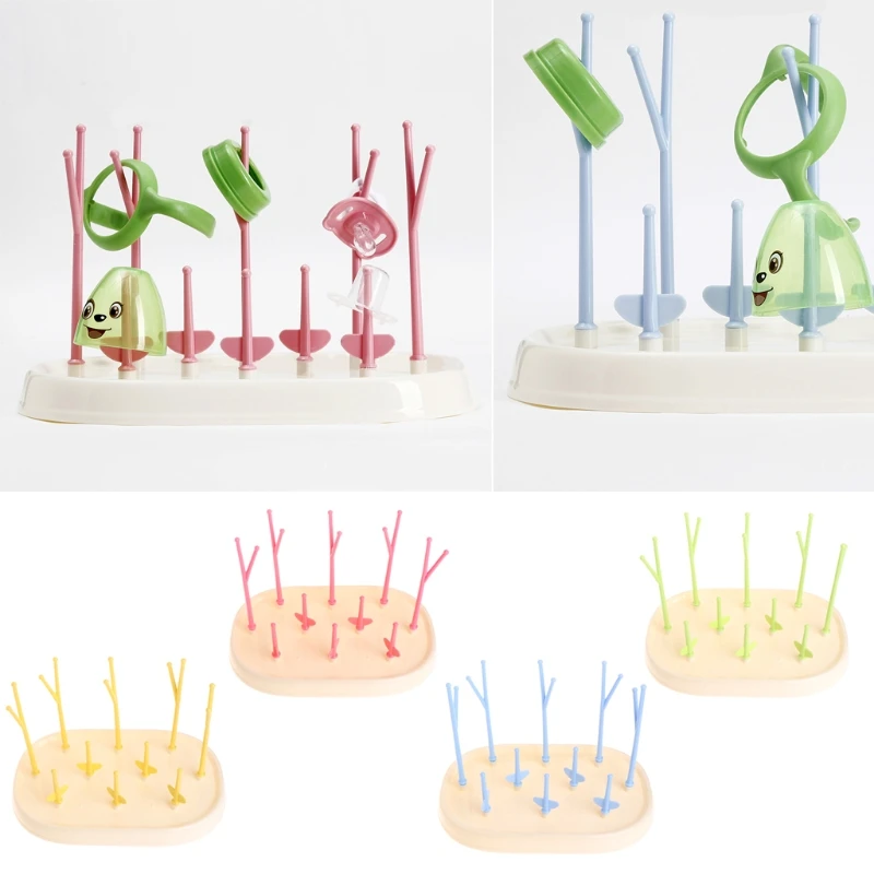Cute Baby Infant Bottle Kitchen Dryer Rack Clean Drying Shelf Feeder