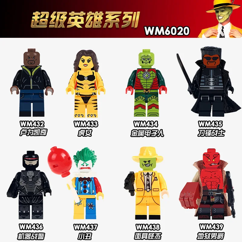 

Single Sale WM6020 Metallo Stripper The Joker The Mask Hell Boy Fixer Thuderbolts Luke Cage Blade Super Heroes Building Blocks