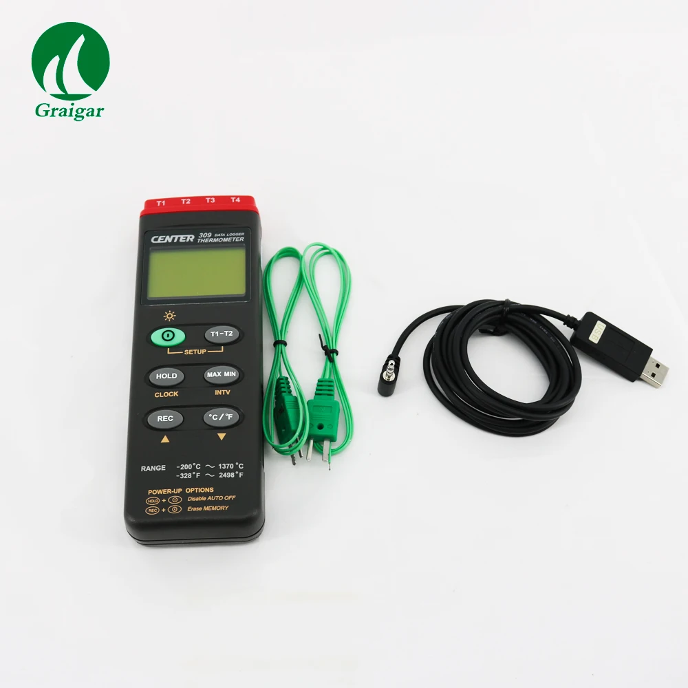 

Digital Thermometer 4 channels Datalogger Thermometer CENTER-309 with Type K thermocouple CENTER309