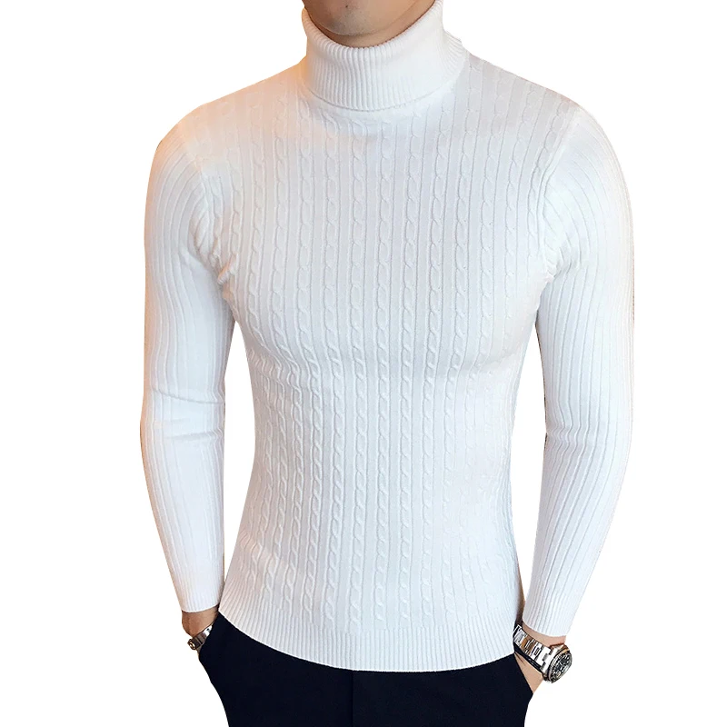 Men's Decent High Neck Warm Winter Sweater-0