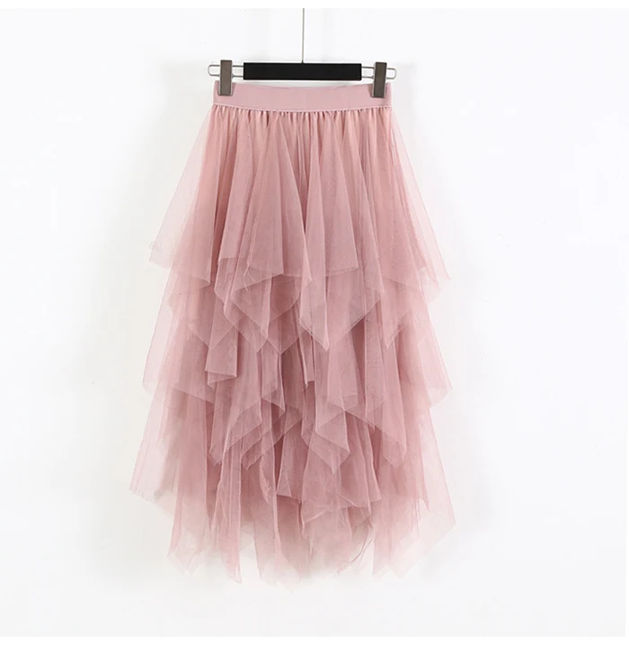 TIGENA, длинная юбка из тюля, Женская мода, весна-лето, высокая талия, плиссированная, макси юбка, женская, розовая, белая, черная, школьная юбка, солнце