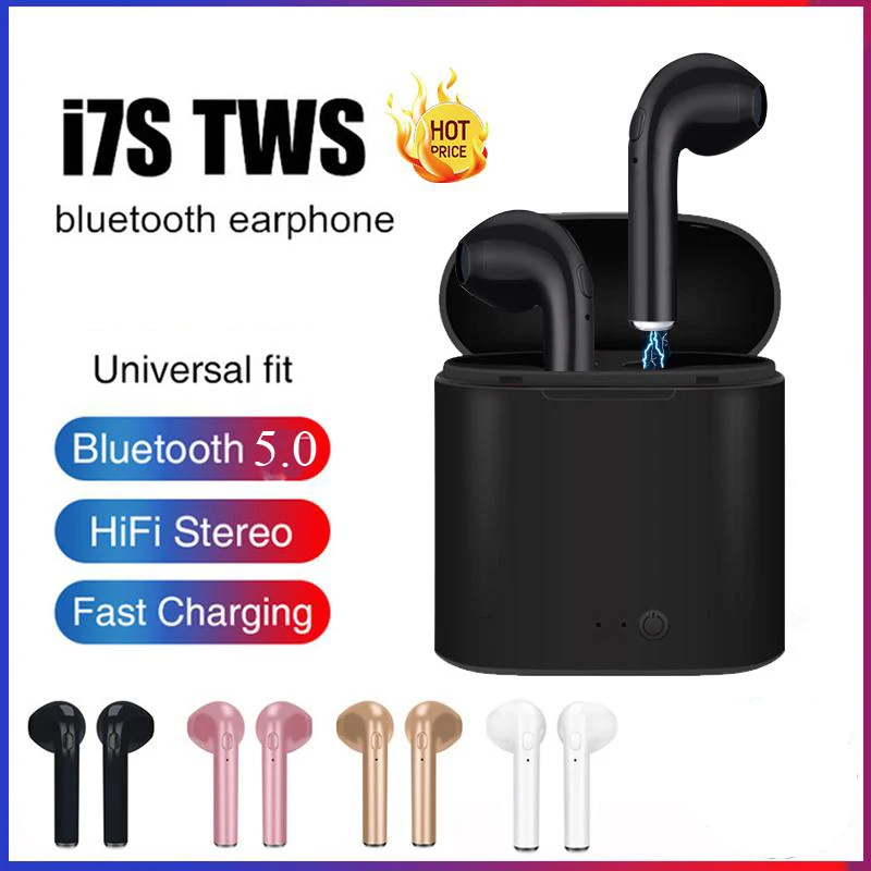 I7S TWS Ture беспроводные Bluetooth наушники гарнитура с микрофоном для iphone Android|Наушники и