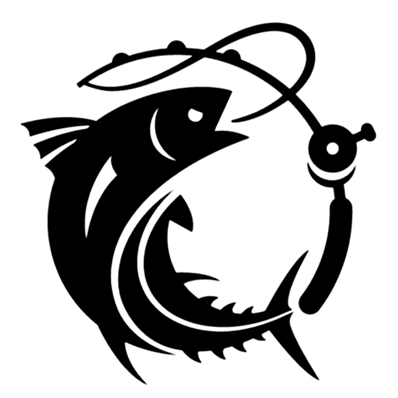 

CK3005#15*15.2cm fishing funny car sticker vinyl decal silver/black car auto stickers for car bumper window