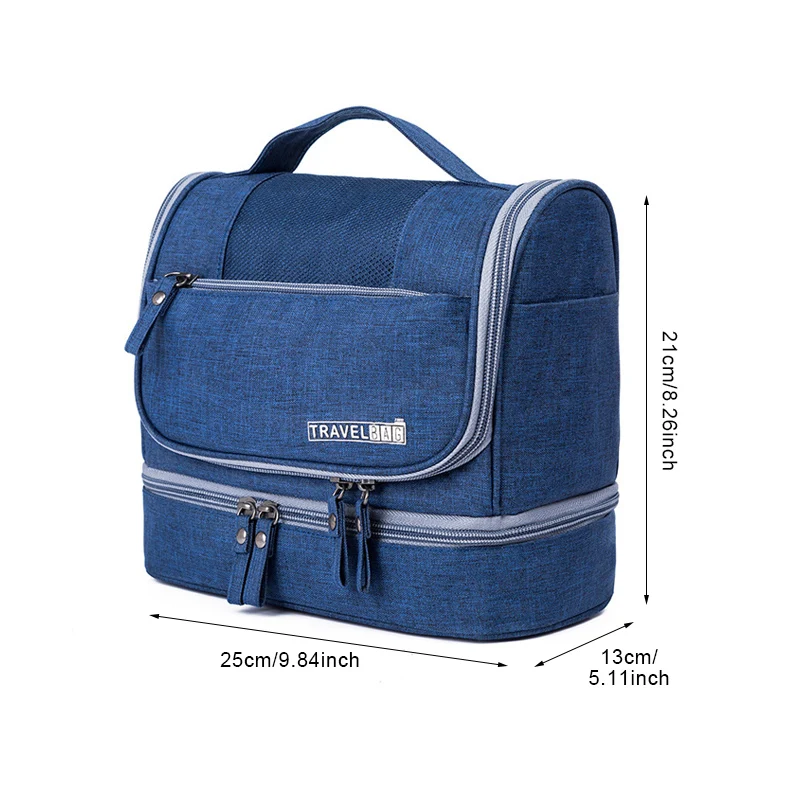 متعددة الوظائف شنقا التجميل تخزين مقسم حقيبة النساء الرجال طبقة مزدوجة الجمال ماكياج الحقيبة حالة اكسسوارات لوازم السخافات