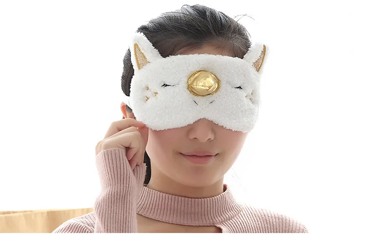 Мультяшная маска для глаз с единорогом, 1 шт., маска для сна, плюшевая маска для глаз, маска для век, подходит для путешествий, дома, плюшевый подарок