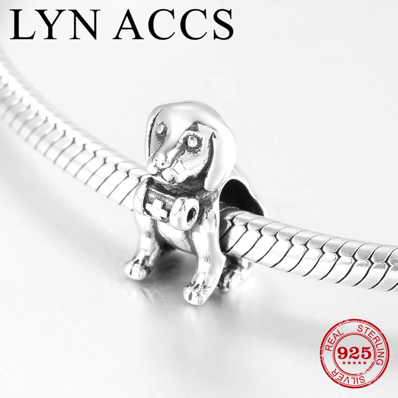 

2019 New Authentic 925 Sterling Silver Metal Beads Loyal dog shape Fit Original Pandora Charms Bracelet DIY Jewelry making