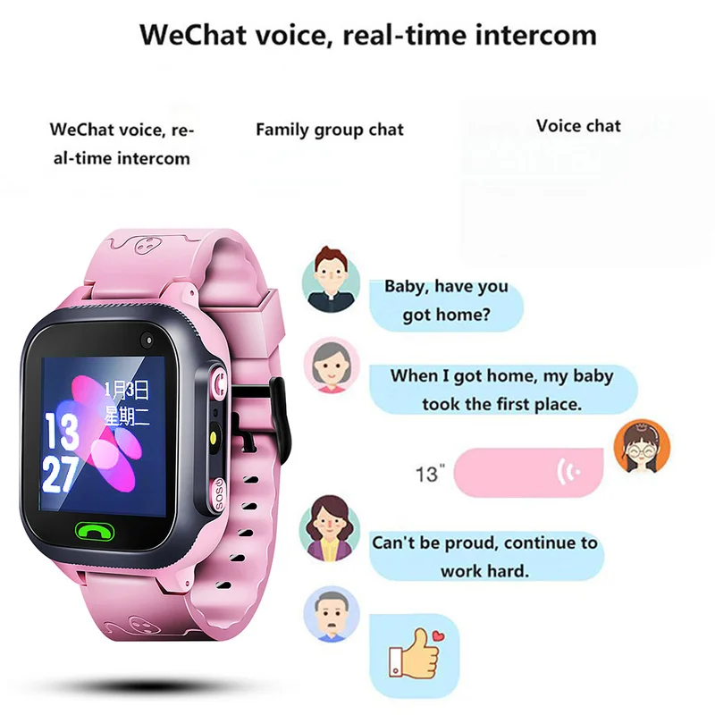 

2019 Z1 Kids Smart Watch with Camera Lighting GPS Smart Watch Sleep Monitor SOS Anti-lost Children's Smartwatch Ios Android