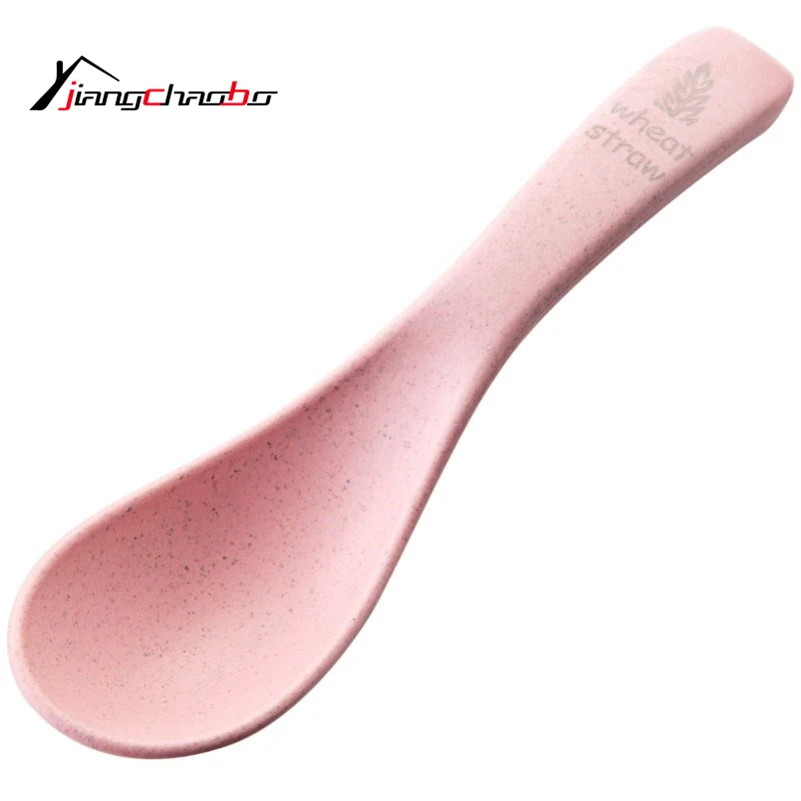 Hot Sale Wheat Straw Coffee Spoon With Long Handle Kitchen Colourful Scoops Dessert Tea Rice Soup | Дом и сад