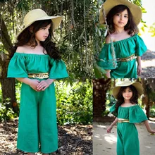 Puseky/ г.; Детский комбинезон с вырезом лодочкой для новорожденных девочек; широкие штаны; стильный комбинезон с поясом; Одежда для девочек; От 1 до 4 лет