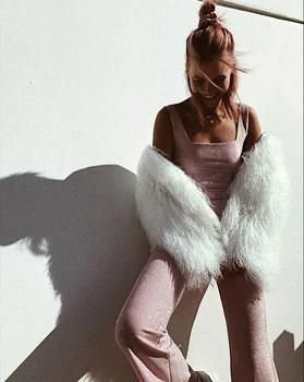 

High Quality Winter Thick Warm White Coat Elegant Celebrity Ngiht CLub Sexy Fashion Christmas Holiday Party Short Faux Fur