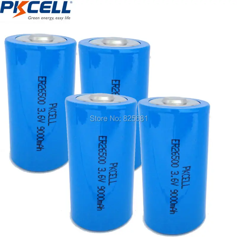 

4Pcs ER 26500 ER26500 3.6V 9000mAh 9A Battery Lithium C Li-SOCl2 batteria Superior LR14 R14P C 1.5V Batterie