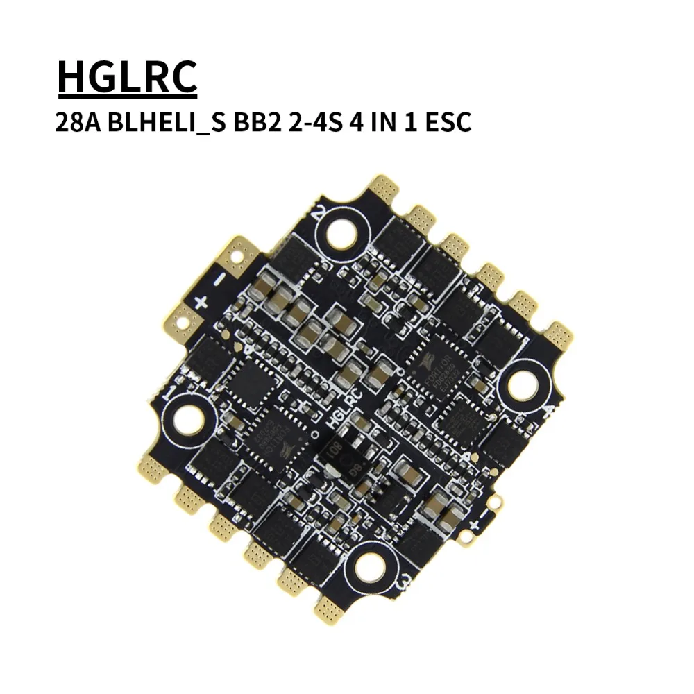 

Original HGLRC BLheli_S 28A 2-4S 4 In 1 ESC 20x20mm Support Dshot600 for XJB F428 F328 Series Flytower Flight Control RC parts