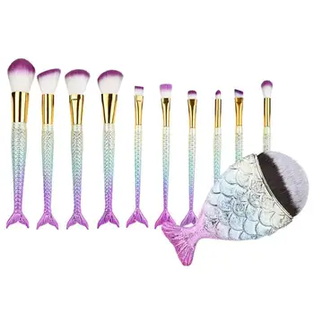 

11pcs Fishtail Shaped Makeup Brushes Set Foundation Powder Eyeshadow Eysbrow Blusher Contour Blend Cosmetic Brushes Kit