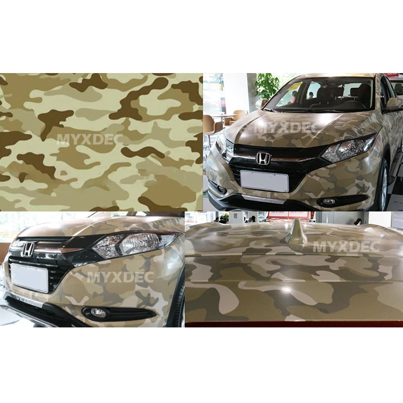 MYXDEC 50cm Wide Premium Camo Car Sticker Vinyls PVC Motorcycle Sticker Film Army Military CAMO Camouflage Green Woodland Decal