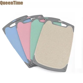 

QueenTime Wheat Straw Chopping Board Non-slip Cheese Bread Cutting Board Fruit Vegetable Chopping Block Kitchen Cooking Tool