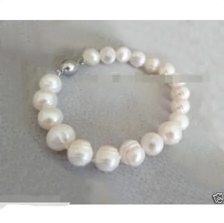 

Wholesale price 16new ^^^^Nice! About 10-11mm Natural south sea baroque white pearl bracelet 8