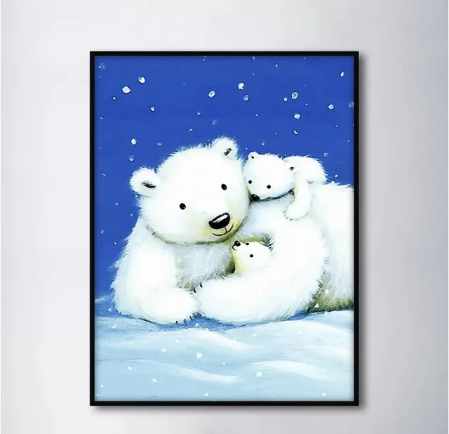 Polar bear canvas painting