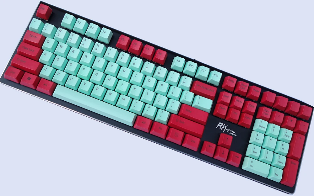 NPKC OEM PBT Keycaps красно мятный смешанный ANSI макет 61 клавиша 87 клавиш 108 для Cherry MX