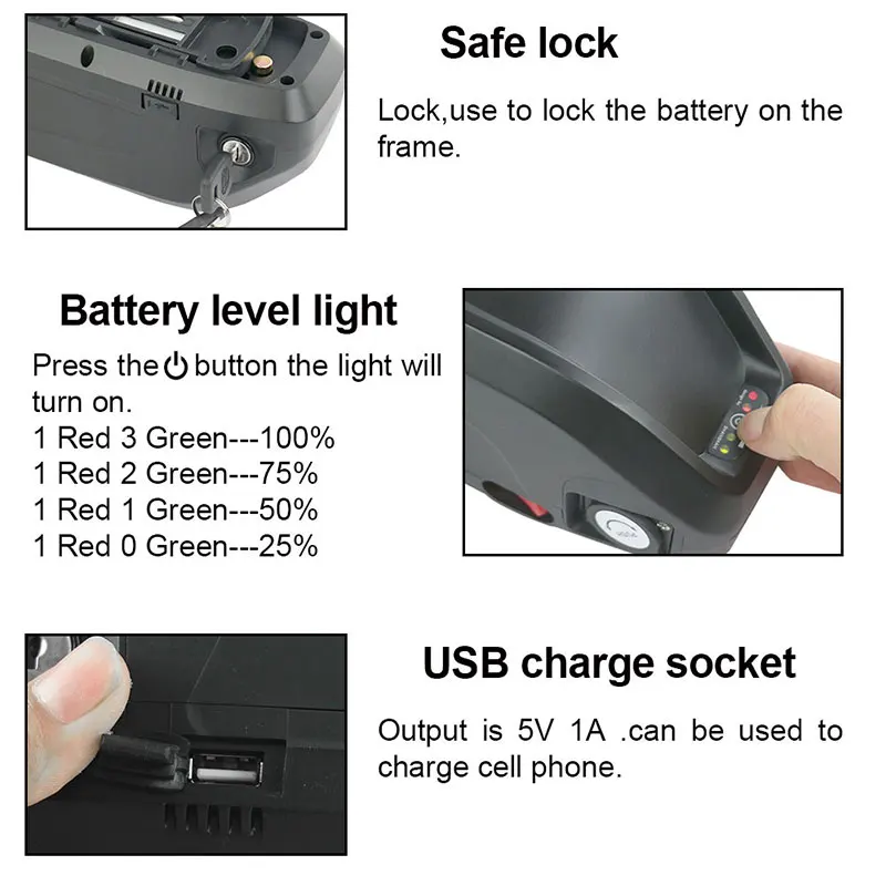 Perfect High capacity ebike Batteries 36V 21Ah lithium Battery Pack with Samsung Cell 20A bms protection 2A Charger 2