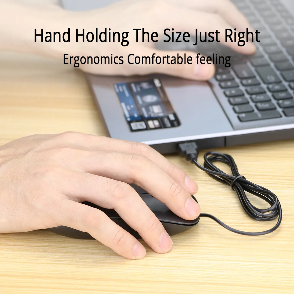 Ultra thin USB Wired Mouse For Computer Pc Laptop 1200dpi USB Optical 3 buttons Slim Mouse For Office Home Computer Accessory