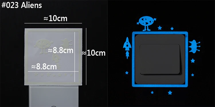 3D Светящийся синий светильник мультяшный переключатель наклейки флуоресцентная Настенная Наклейка "Фея" для украшения детской комнаты домашний декор планета 10 см