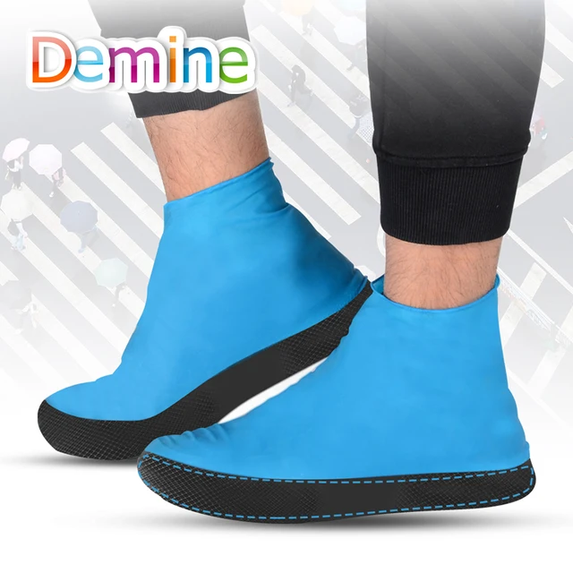 Demine Waterproof Shoe Cover Rubber Thicken Rain Reusable Elasticity ...