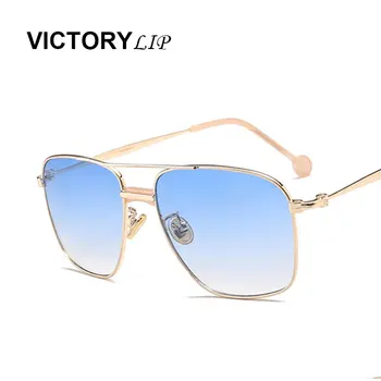 

2017 Women Cat Eye Brand Designer Square Sunglasses Summer Ocean Film Eyewear Ladies New Retro Metal Pink Blue Sun Glasses