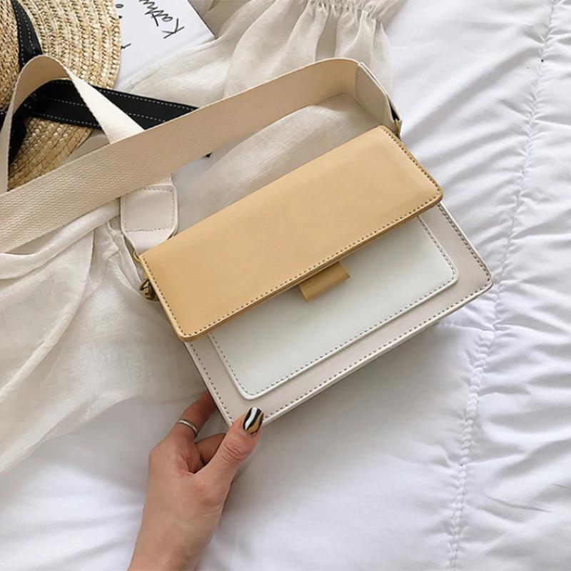 

S.IKRR New Simple Leather Crossbody Bags For Women 2019 Fashion Shoulder Messenger Bag Ladies Crossbody Bag Travel Handbag