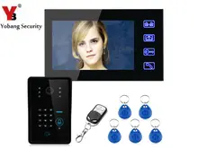 Yobang Security video door phone with RFID keyfobs,remote video door intercom,wired phone doorbell system free shipping