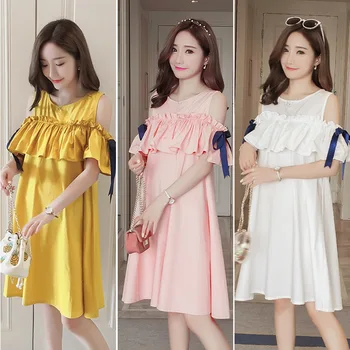 

Spring and summer pregnant women dress sleeveless A word pettiskirt breathable jacket maternity dress pregnancy dress