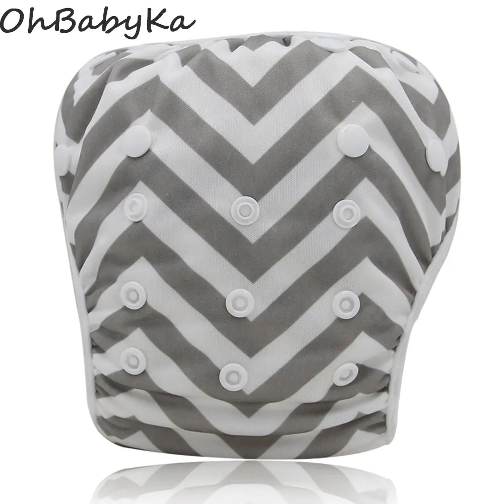 

Ohbabyka Toddler Swim Diapers Adjustable Baby Nappies Cover Washable Baby Boy Girl Swimwear Breathable Swim Trunks For 0-3years
