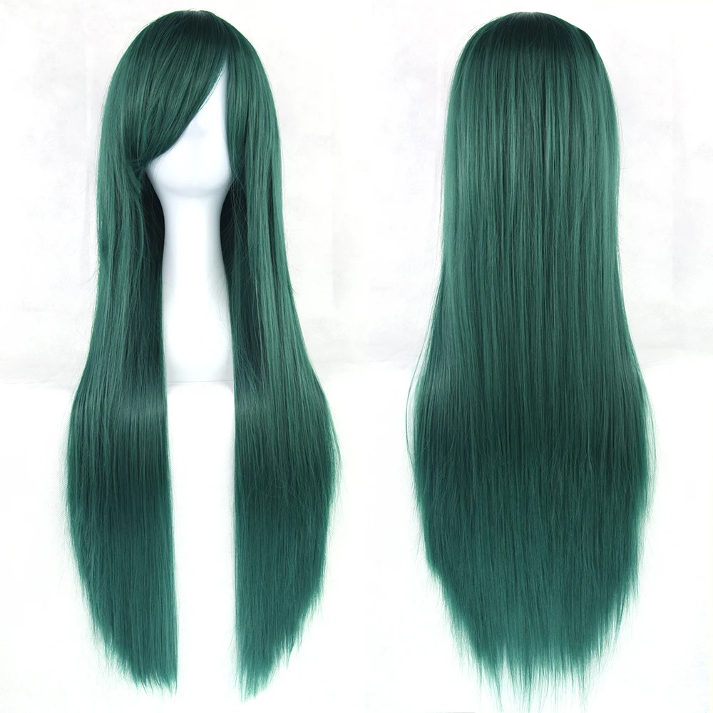 Soowee 24 цвета 80 см Длинные Синтетические волосы парик для женщин термостойкие волокна парики розовый серый прямые Косплей парики - Цвет: 2610