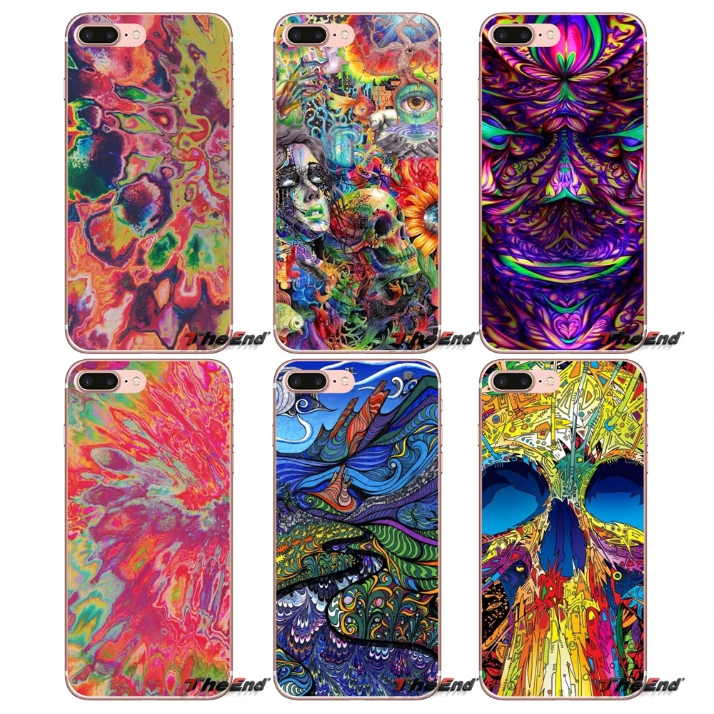 

For iPhone X 4 4S 5 5S 5C SE 6 6S 7 8 Plus Samsung Galaxy J1 J3 J5 J7 A3 A5 2016 2017 Rainbow Bright LSD Trippy TPU Slim Cover
