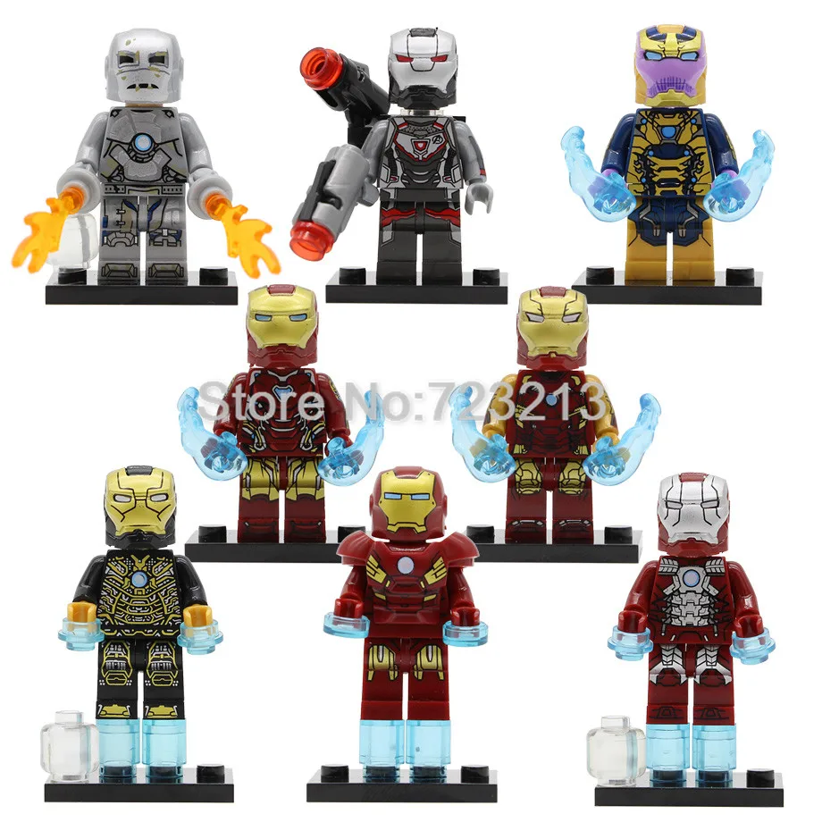 

Iron Man Tony Stark Super Hero Figure Endgame Thanos War Machine Mark 46 1 5 41 7 85 Model Building Blocks Set Brick Toys X0252