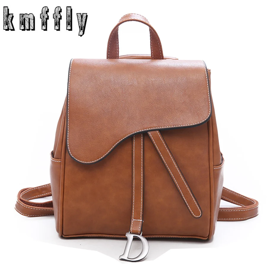 

New 2019 Letter D Backpack Women Pu Leather Female Backpacks Teenager School Bags Mochila Feminina Rucksack Mochilas Mujer