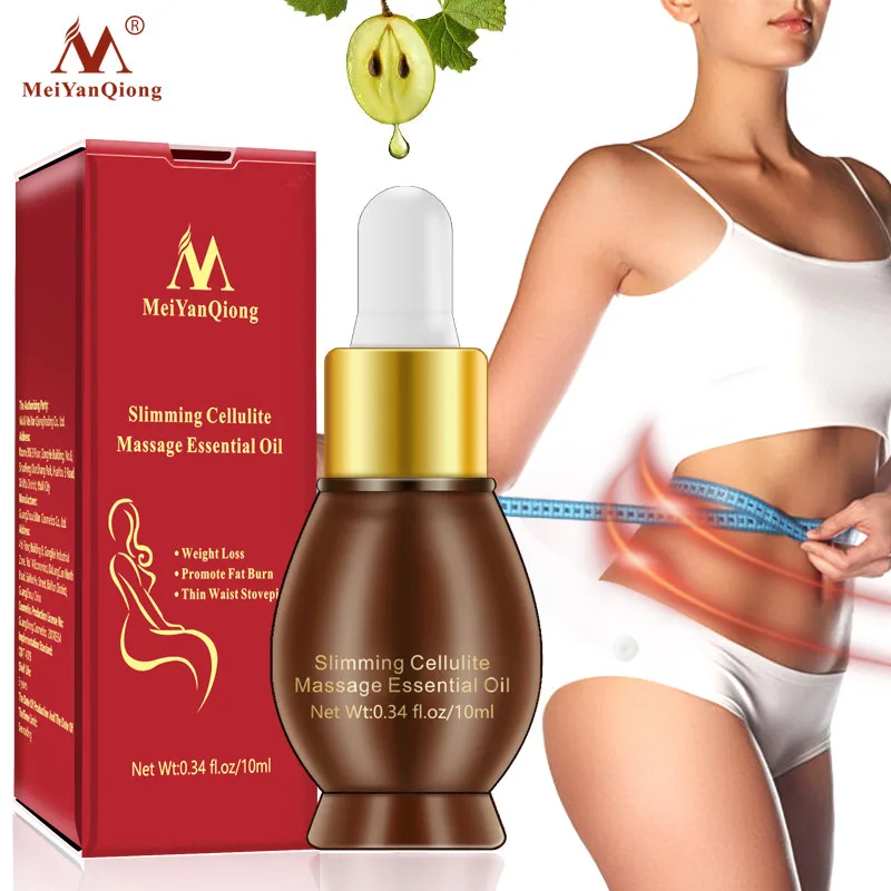 

MeiYanQiong Slimming Cellulite Massage Essential Oil Weight Loss Promote Fat Burn Thin Waist Stovepipe Firming Skin Care 10ml