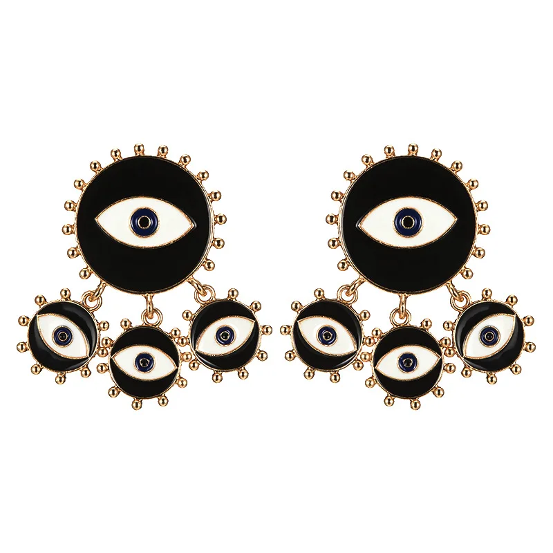 Сглаза висячие серьги черные глаза металлические серьги с кисточками для женщин модные богемные модные ювелирные изделия Высокое качество Прямая