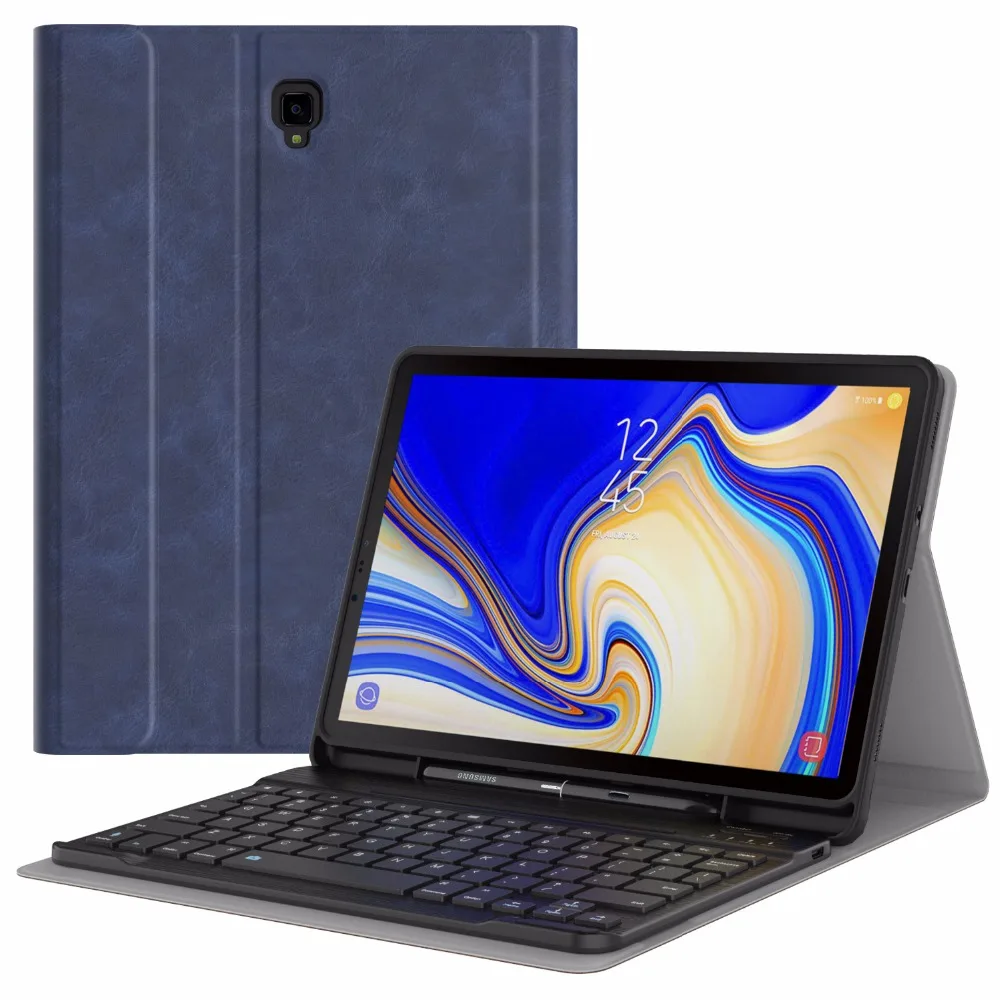 Моко клавиатура чехол для Samsung Galaxy Tab S4 10,5 2018 выпуска таблетки SM-T830/T835, тонкий лист из искусственной кожи Стенд Крышка