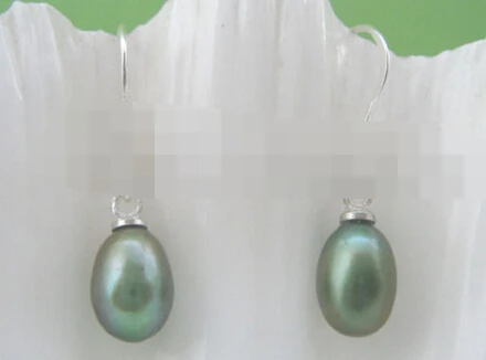 

free shipping 09338 natural green baroque freshwater pearl earring