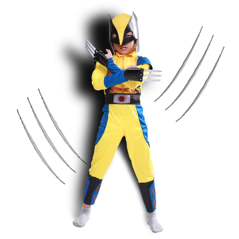 

Movie X-Men Wolverine Onesie Kids Clothing Boys Girls Suit Cosplay Costumes Superman Superhero Party Mask Gifts for Kids