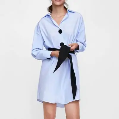 

za acutmn HY8563 Women european pleated za shirts full girdle shirt dresses sleeve Dress Hot Sale Women Clothing vestidos