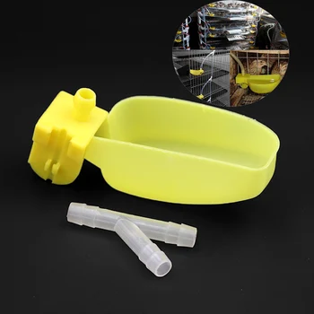 

10 Pcs Bird Drinker Hanging Cups Automatic Quail Waterers For 10mm Pipe Bird Parrot Drinking Fountains Bird Feeding Equipments