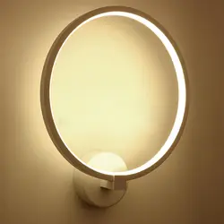 Современный светодио дный светодиодный настенный светильник для спальни алюминиевый кольцевой круг Простой настенный светильник