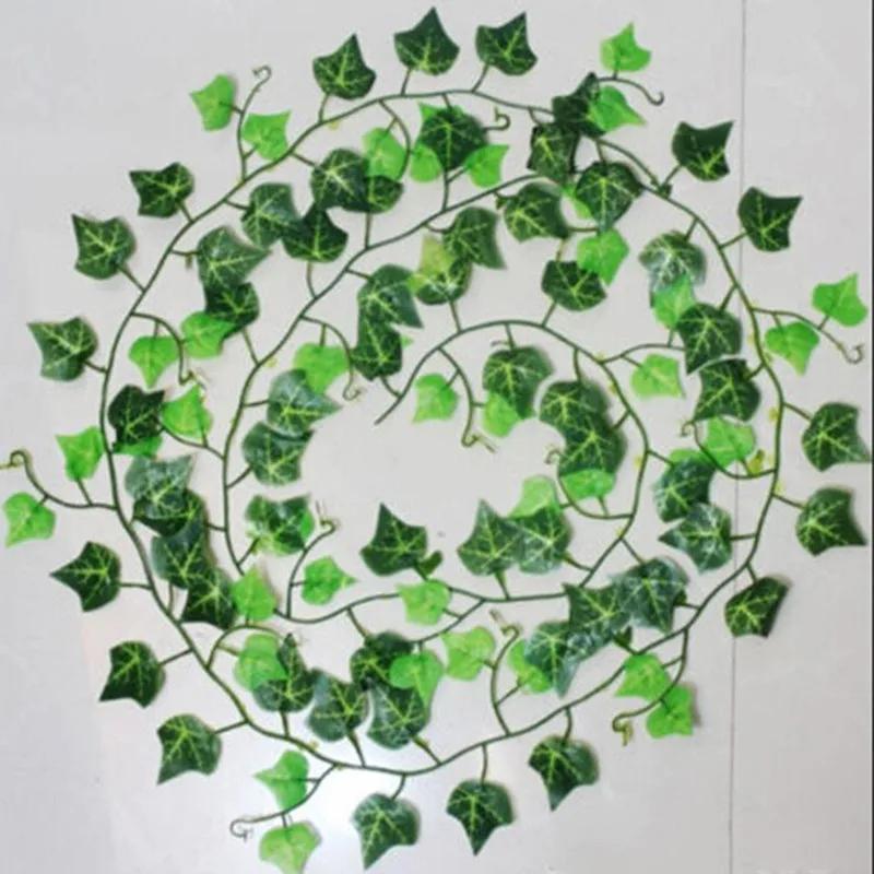2,5 м Популярный Домашний Декор зеленое растение Плющ лист искусственный цветок пластиковая гирлянда лоза Искусственные цветы на стену
