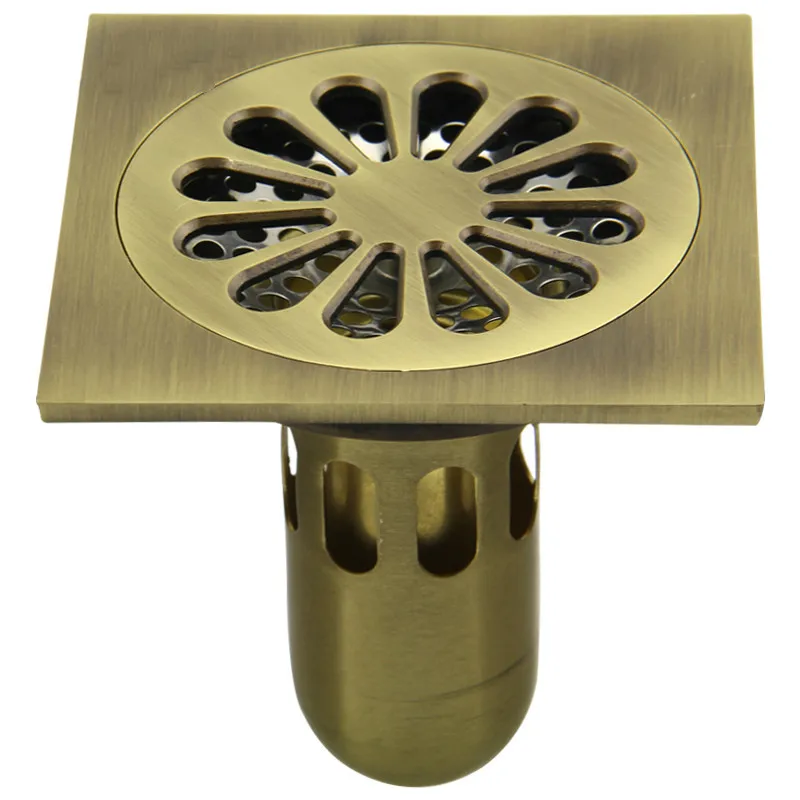 

A1 Full copper floor drain deodorant deodorant t-type inner core thickened kitchen shower room LU5216