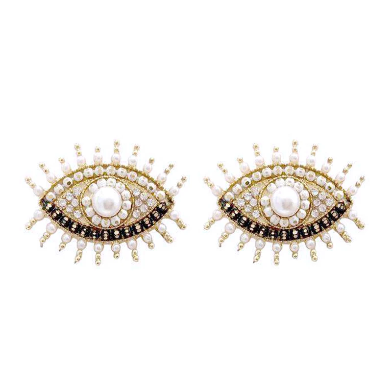

Vintage Eye Shape Stud Earrings For Women Fashion Personality Rhinestone Trendy Ear Jewelry