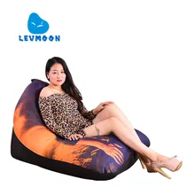 LEVMOON Beanbag Cadeira Do Sofá Assento de Mike Zac Conforto Algodão Tampa de Cama do Saco de Feijão Sem Enchimento Interior Salão Beanbag Cadeira Shell