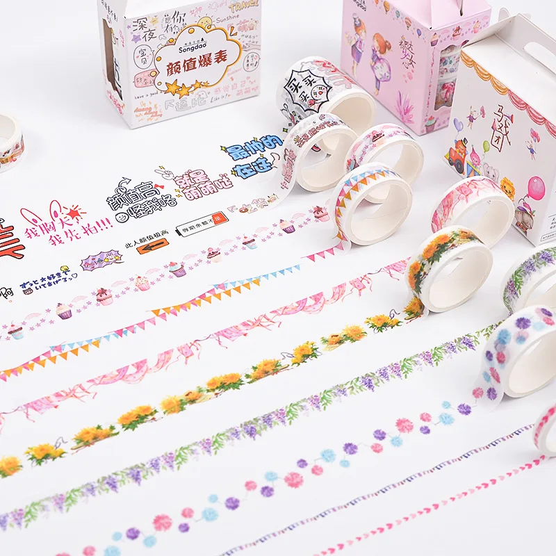 1 коробка мультяшная клейкая лента Washi красивое украшение сделай сам наклейка для
