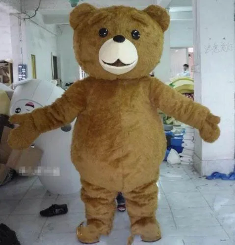

hot Teddy Bear Mascot Costume Cartoon Fancy Dress fast shipping Adult Size